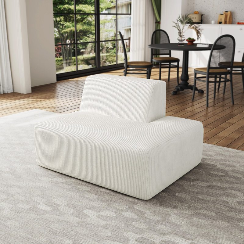 128.8Cm Wide Side Chair, Beige