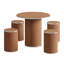 Round Pedestal Dining Table with 4 Stools-648854323