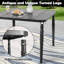 Table de salle à manger de patio en métal thermolaqué avec trou pour parasol-734348182