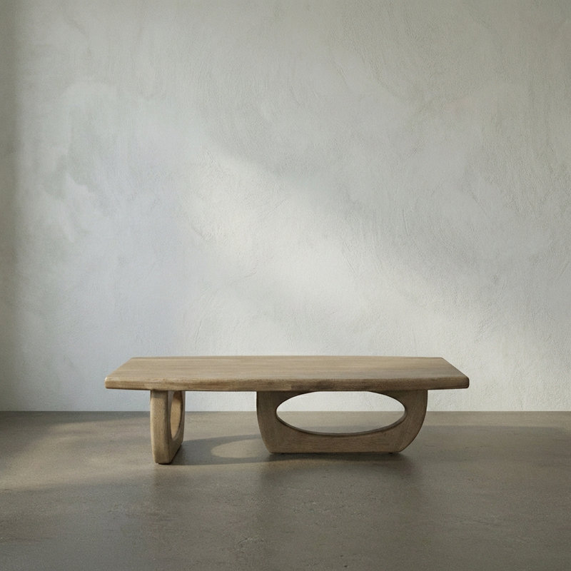 Douglas Solid Wood Coffee Table, Bleached Walnut