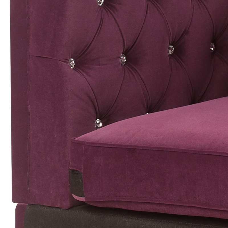 Chaise longue rembourrée Haoyuan, Velours bourgogne