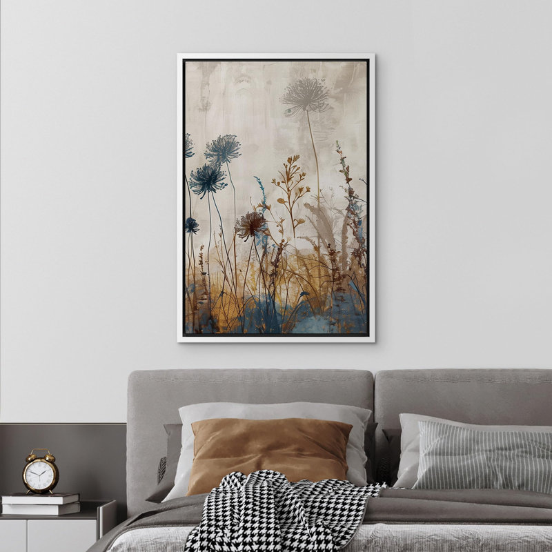 Paysage rustique «Mysterious Veiled Squelon Moody Dark Art Modern Art Work Decor», Cadre flottant blanc, H 36 po x l 24 po