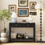 Console avec tiroirs, table d'appoint en bois avec table de rangement étroite et tablette de rangement