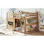 Lits peu encombrants avec rangement, mezzanine double en bois aggloméré de pin, chambre d'enfant rustique