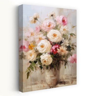«Whispering Blooms», art contemporain abstrait romantique