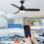 Ventilateur de plafond intelligent à DEL intégré 48 po avec télécommande et pales en contreplaqué Smart