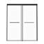 60 po L X x H Porte de douche coulissante double, noir mat, verre trempé, garde la salle de bain organisée