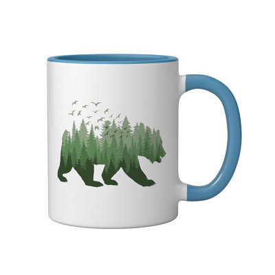 Bear Ceramic Mug, Blue/White, 11oz