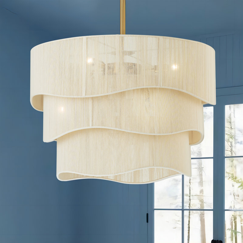 Ashli 6-Light Boho Dimmable Tiered Drum Chandelier