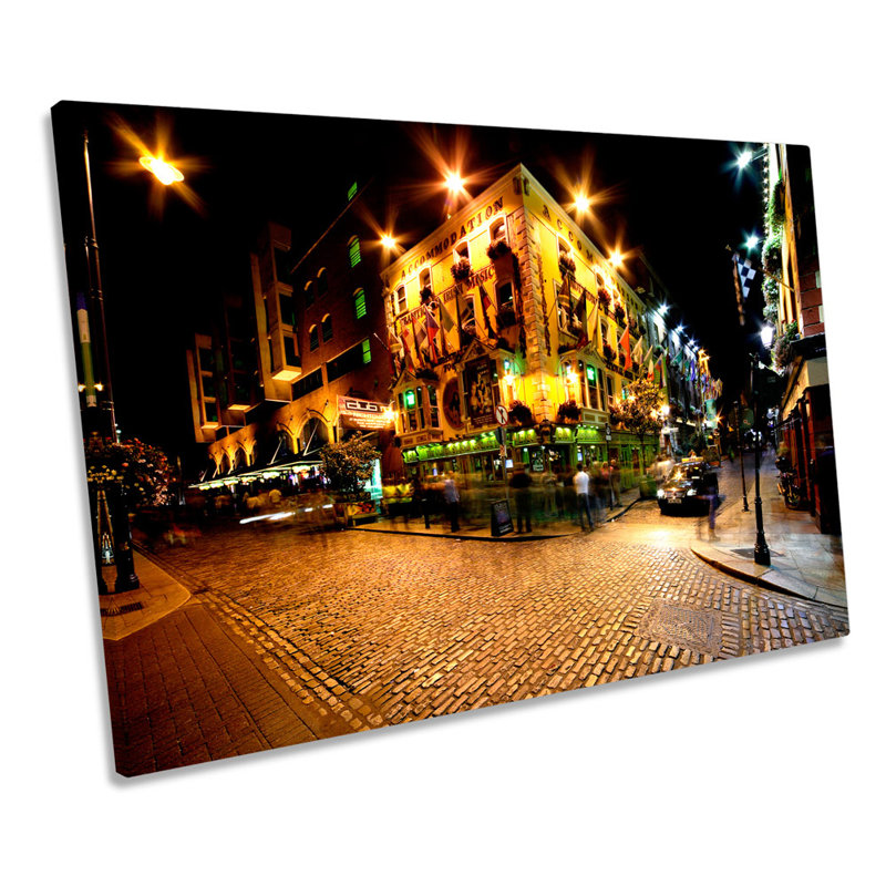 Temple Bar Ireland Dublin - Wrapped Canvas Print, 61cm H x 91.4cm W x 4cm D