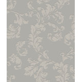 Emporium Glitter Floral Acanthus Trail 3D Embossed 33' L x 21" W Wallpaper Roll