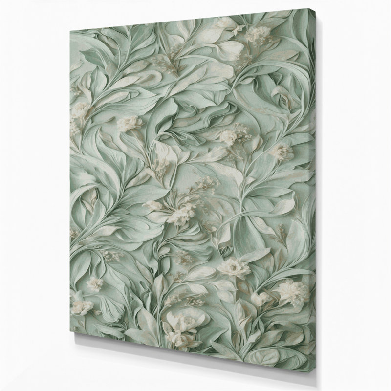 «Abstract Florals 81», art mural sur toile grise, H 18 po x l 12 po