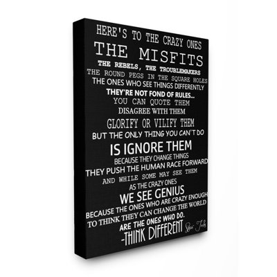 " Crazy Ones Inspirational Quote Word Design "