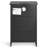 15.7" Black Nightstand, P2 Particleboard, Matte Melamine, Handleless, 2 Drawers, US Outlet (2 Pcs)-528021837