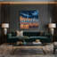 Art urbain sur toile, villes de l'Arabie saoudienne bleue-2087447033