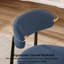 Ensemble de 2 chaises de salle à manger gain de place, lin bleu marine et métal, cuisine de style ferme moderne