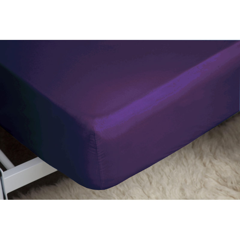 200 TC 50/50 Percale Polycotton Percale Fitted Sheet, Double (4'6), Mauve
