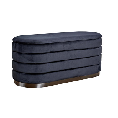 Adheen 111cm Wide Velvet No Pattern Standard Ottoman with Storage