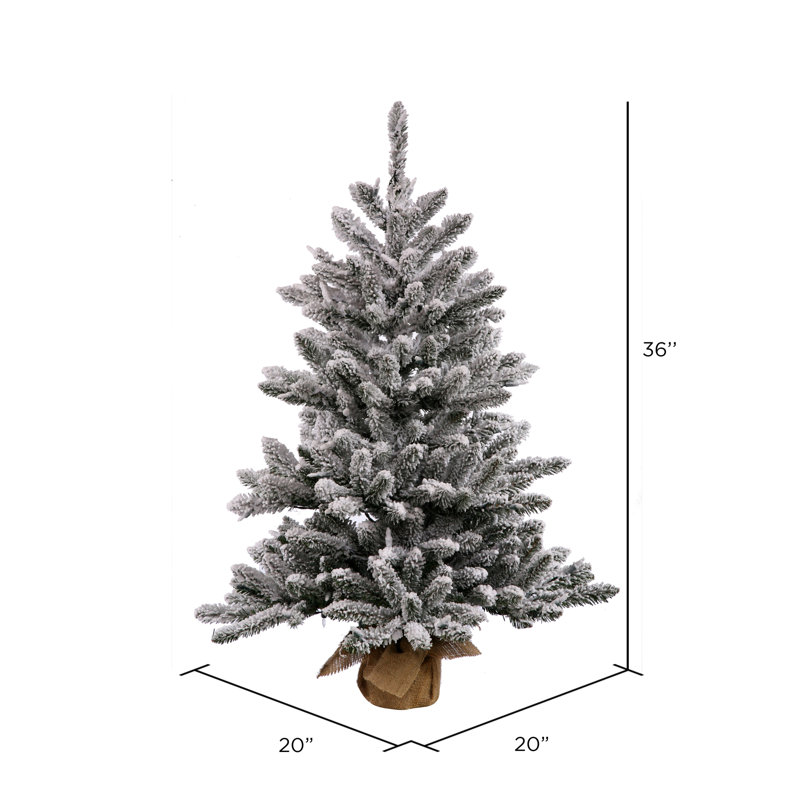 Arbre de Noël artificiel en forme de pin floconné Anoka, H 3 pi, Sans éclairage