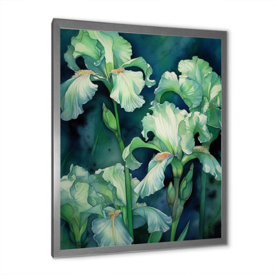 Pétale d'iris vert sur toile