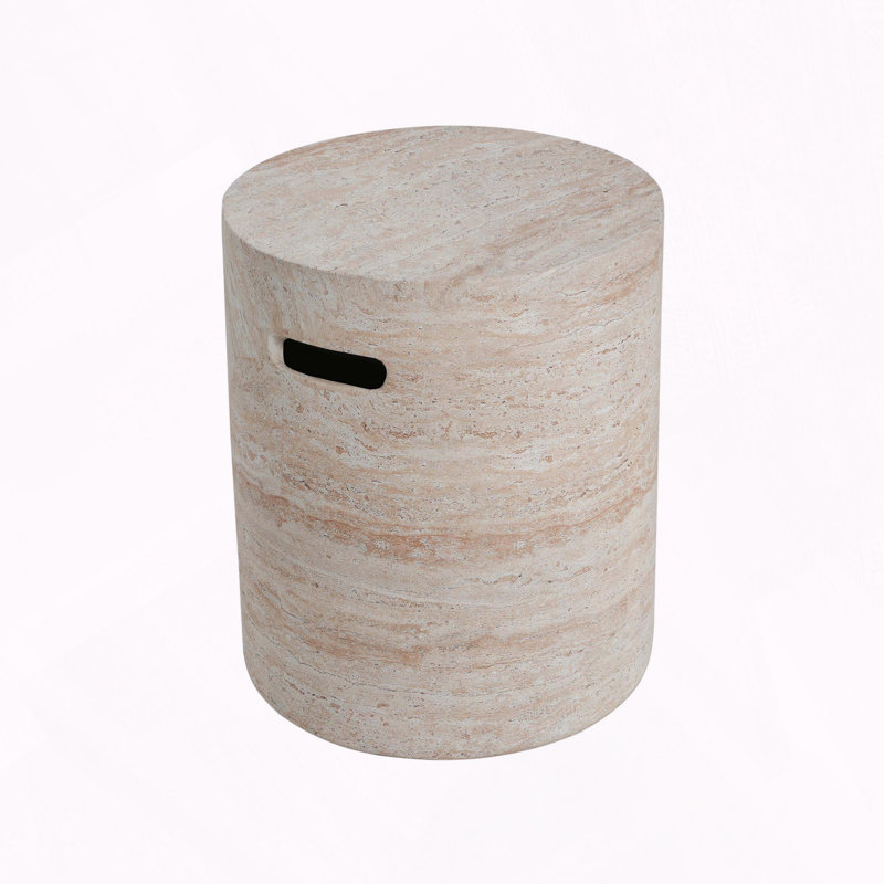 Travertine Concrete Handle Durable Side Table