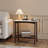 Narrow Slate Side Table with Storage Shelf