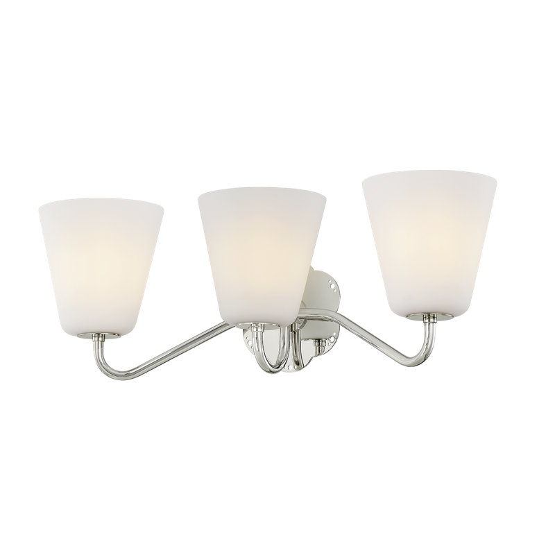Leonella 24" 3-Light Cone Vanity Light, Polished Nickel
