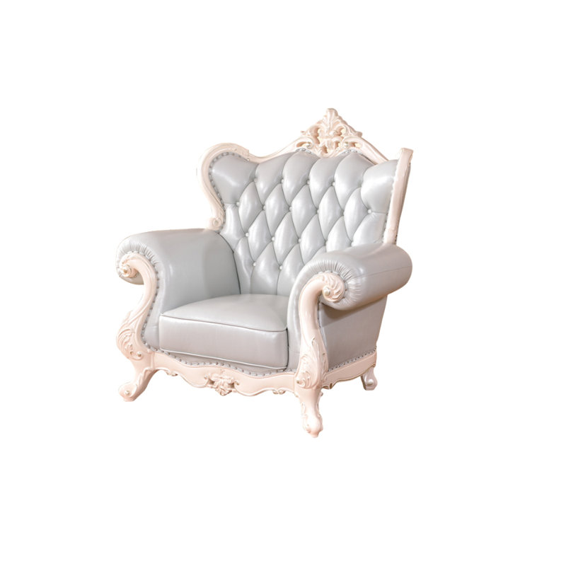 Chaise de salon en bois massif sculpté