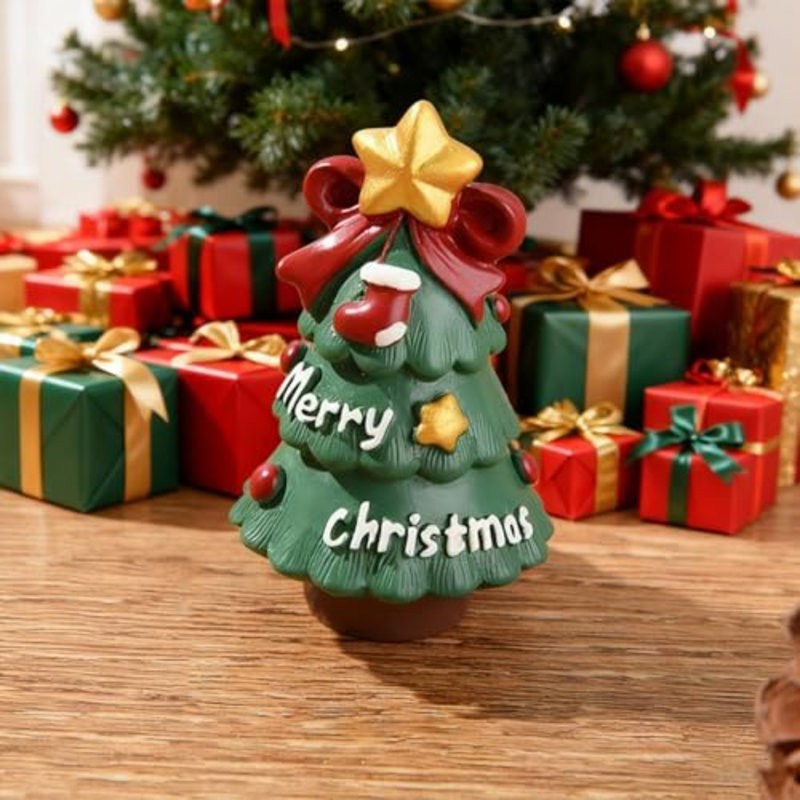 Arbre de Noël mignon, statue de sapin, figurine, ornement de bureau, décorations de Noël, mini figurine de sapin de Noël