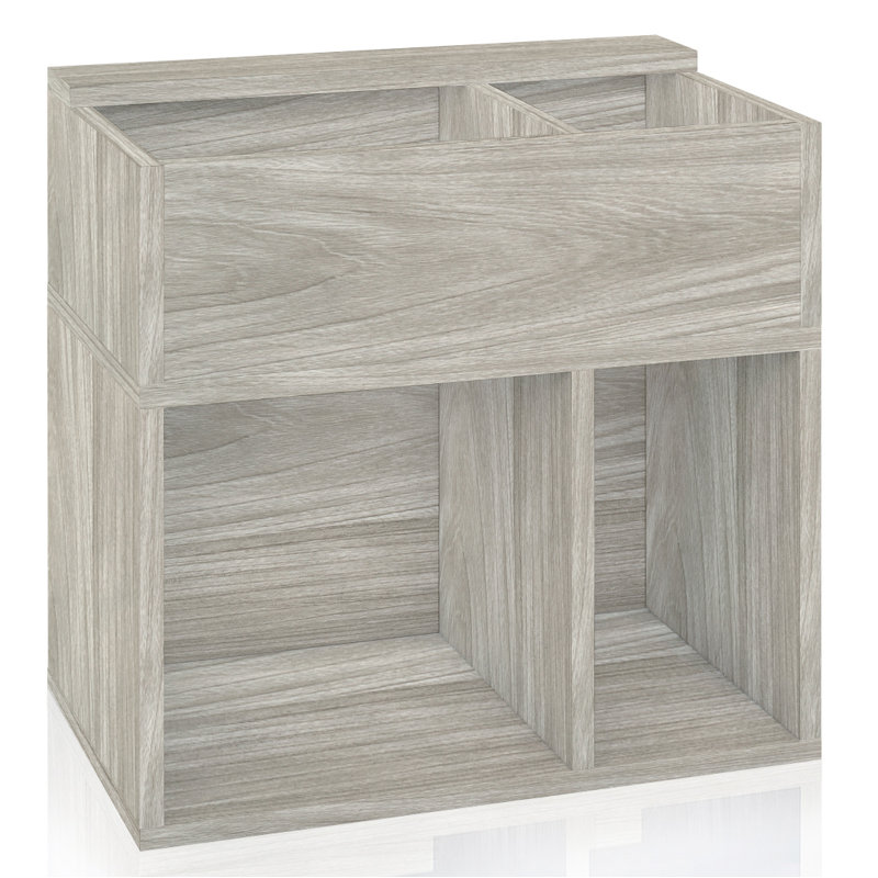 Vinyl Record Storage and Bookshelf, Aspen Grey