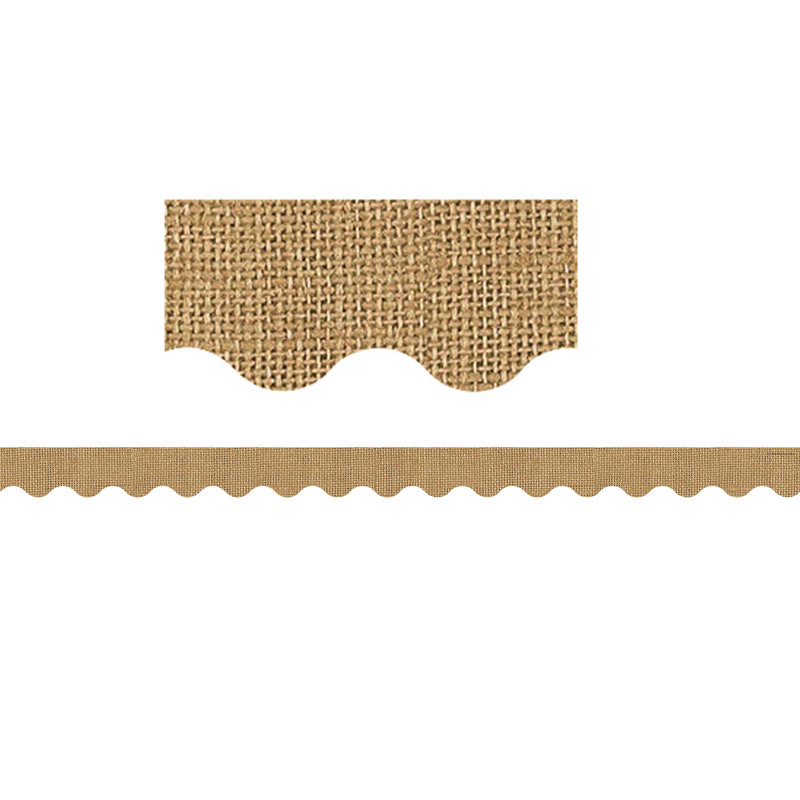 Bordure festonnée en toile de jute