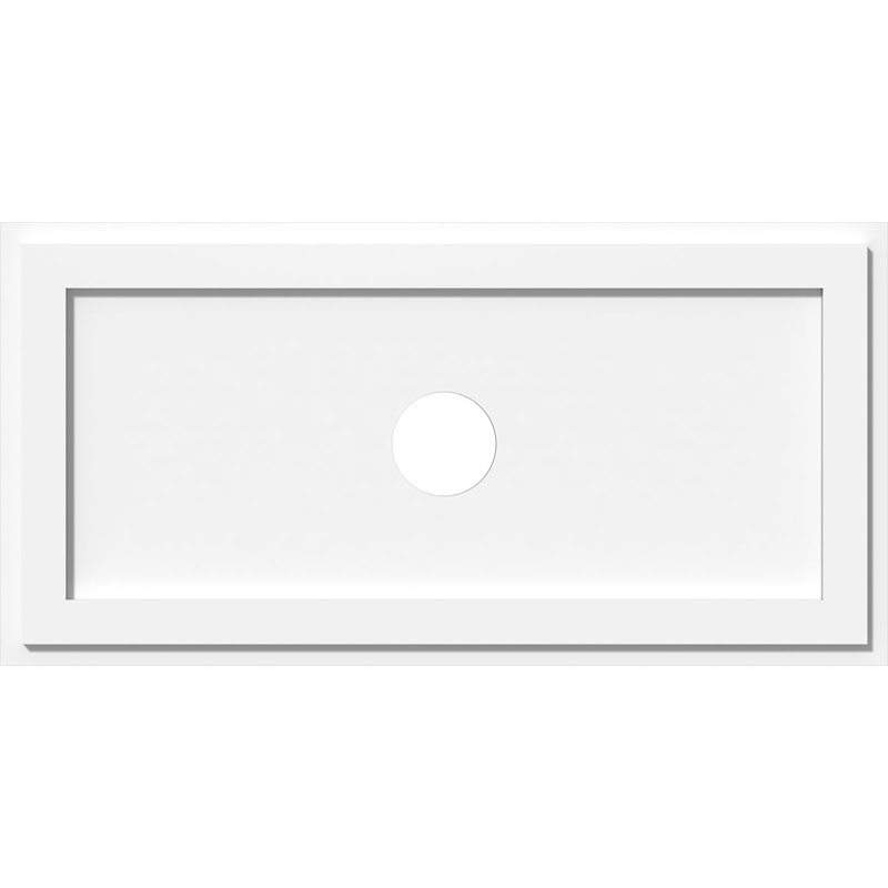 34"W x 17"H x 4"ID x 11 3/4"C x 1"P Rectangle Architectural Grade PVC Contemporary Ceiling Medallion, 17" H x 34" W x 1" D