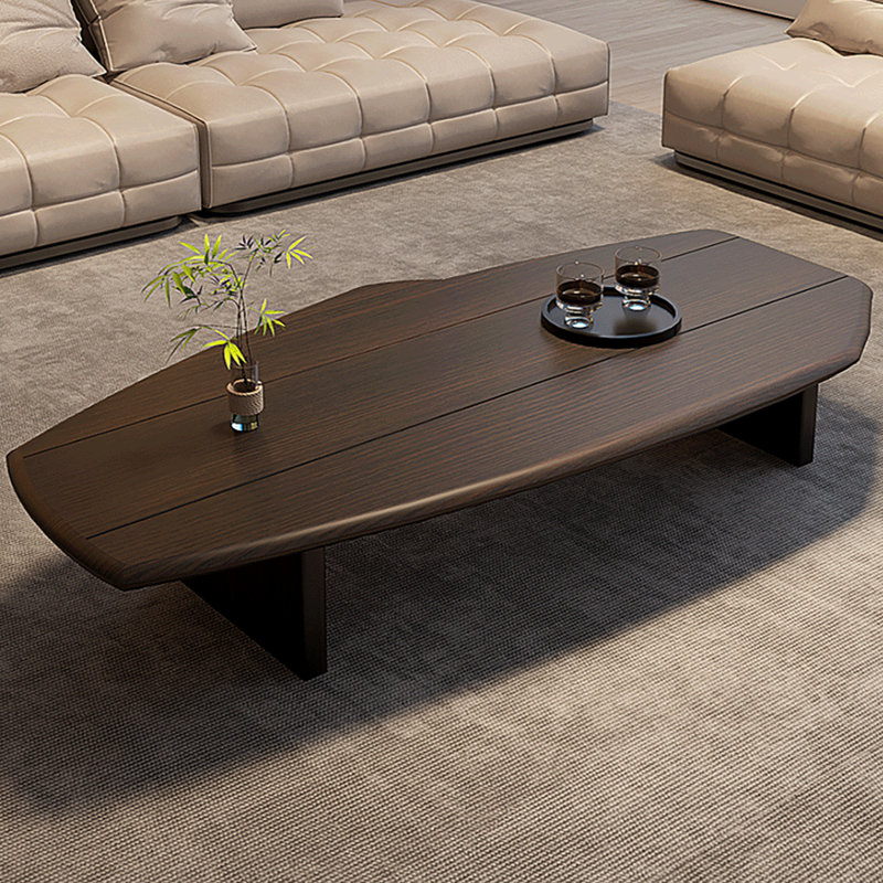 Table basse en bois de style médiéval, Tanné, H 14,56 po x L 59,05 po x l 27,55 po