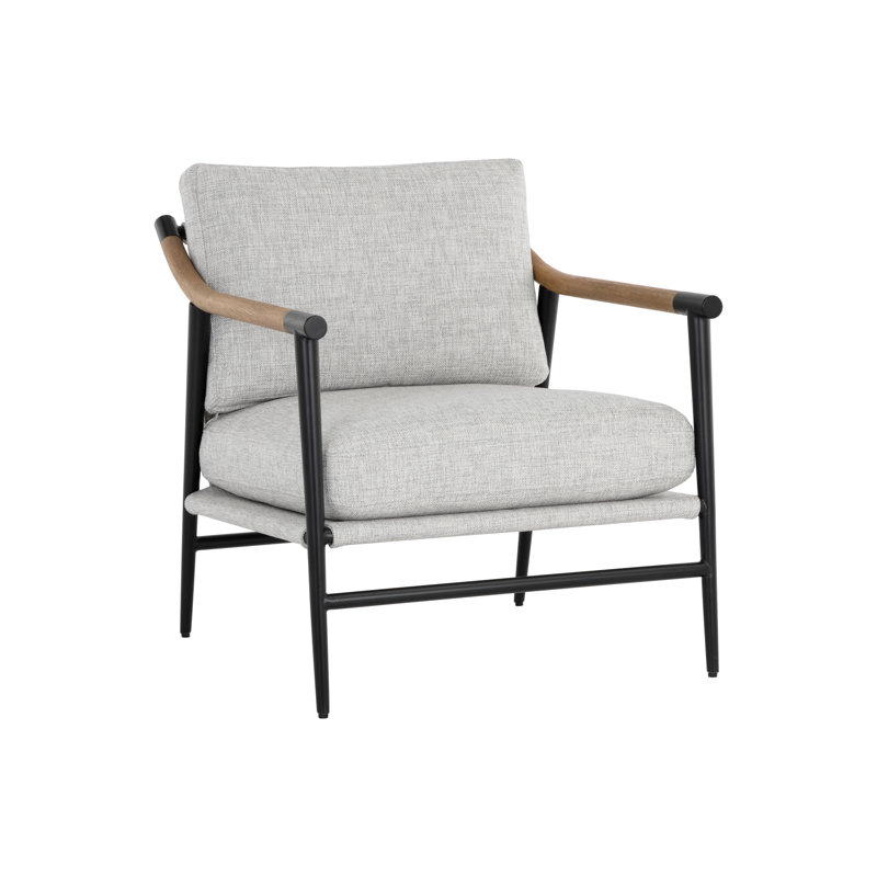 Méridienne de 27,75 po Vineeta, Polyester gris