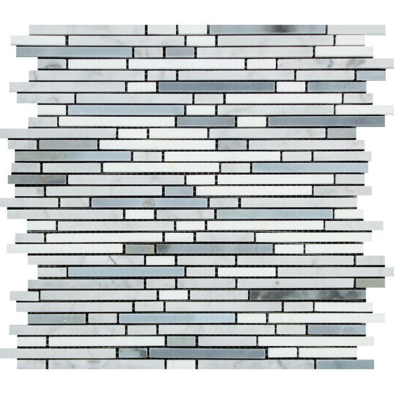 Linear Stone Tile, Polished White/Blue