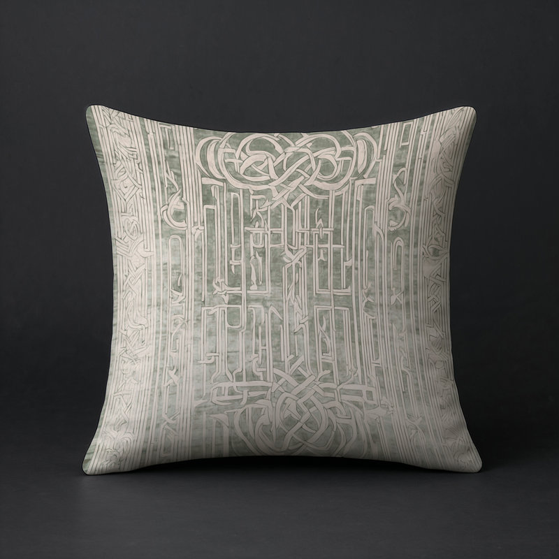 Coussin décoratif intérieur / extérieur gris Modern Modern, Carré 18 po, Beige / abstrait 2