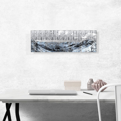 " Mountain Range In Albania Blue Paint Drips "