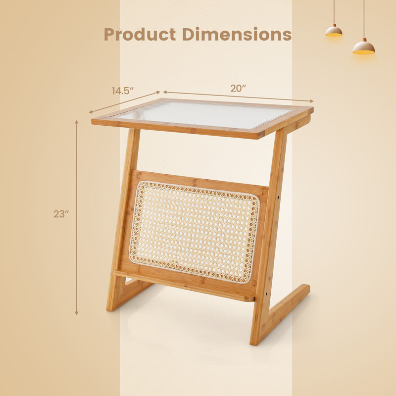 Benvenuta Glass Top End Table