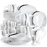 40 Piece Porcelain China Dinnerware Set - Service for 8