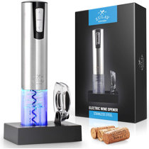 VIN Fresco Electric Wine Opener Rechargeable with Charging Base & Foil Cutter - Automatic Wine Bottle Opener - Electric Corkscrew Wine Opener - Wine