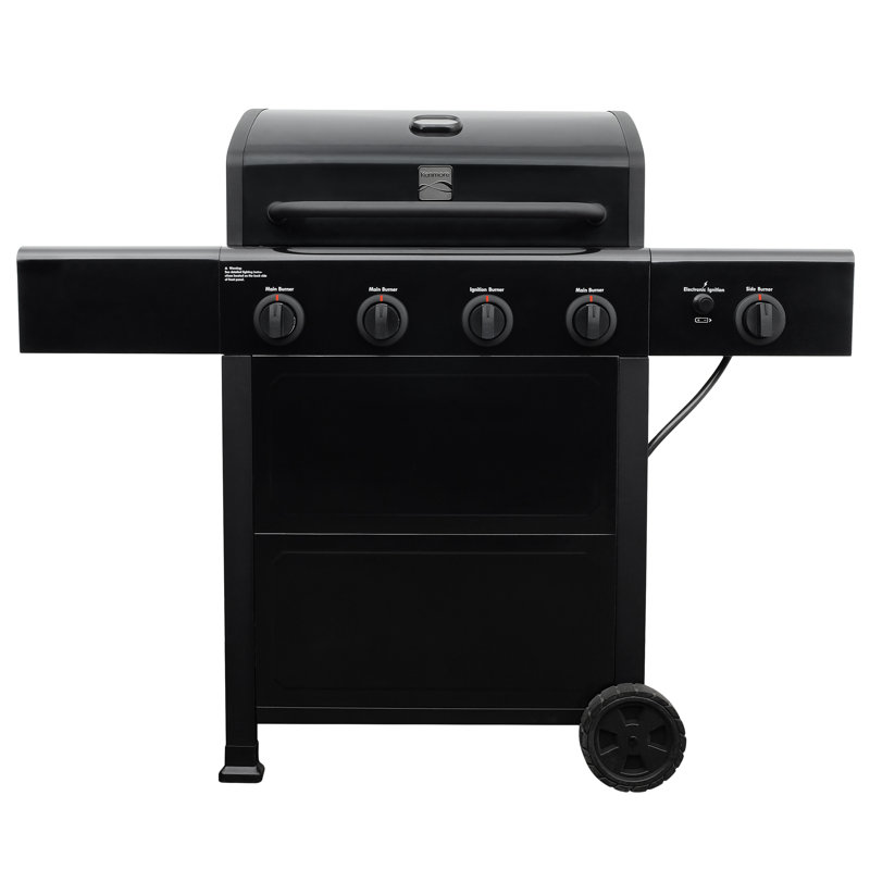 Kenmore 4-Burner Freestanding Open Cart Propane Gas Grill with Side Burner, Black