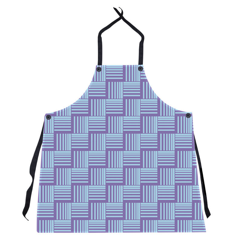 Tablier à rayures nattés classique, Mauve / bleu sarcelle