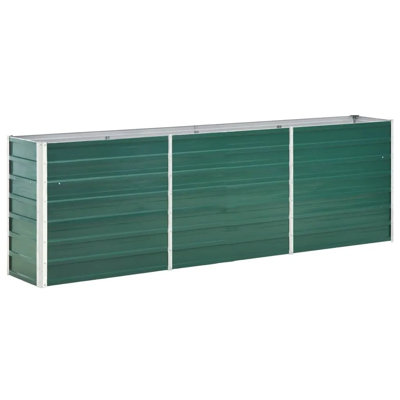 Raised garden bed in galvanized steel