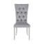 Ensemble de 2 chaises d'appoint rembourrées en velours, gris et chrome-150204374-150204368