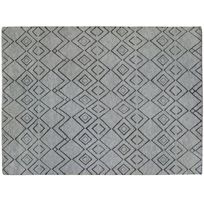One-of-a-Kind 10' X 14' New Age Wool Area Rug in Grey