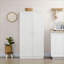 Armoire de cuisine blanc cassé H 63 po Cabinets avec 14 tablettes réglables à 14 niveaux, 2 portes | Moderne | Panneau de particules