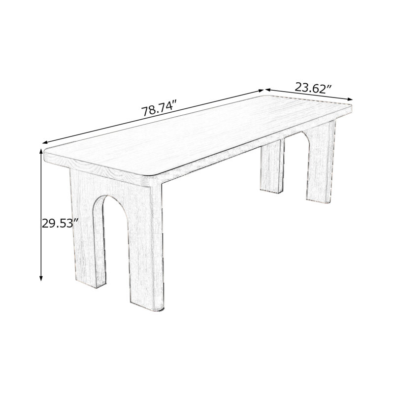 78.74"Light walnut Rectangular Solid Wood desks, 29.53" H x 78.74" W x 23.62" D