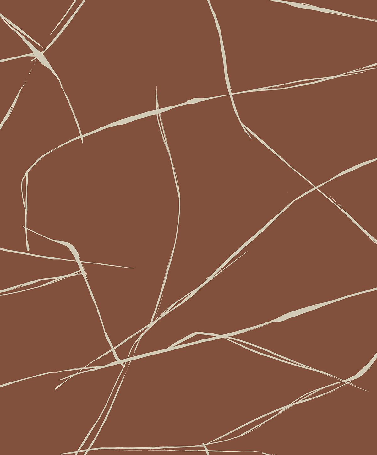 Niseko Modern Abstract Wallpaper, Dark Terracotta