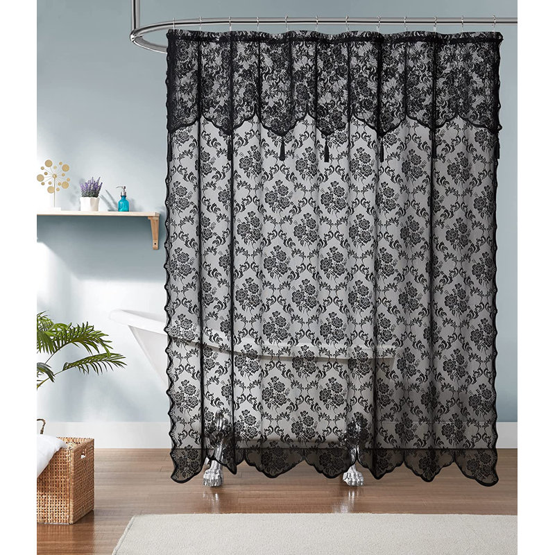 Rideau de douche Braina, Noir, H 72 po x l 72 po