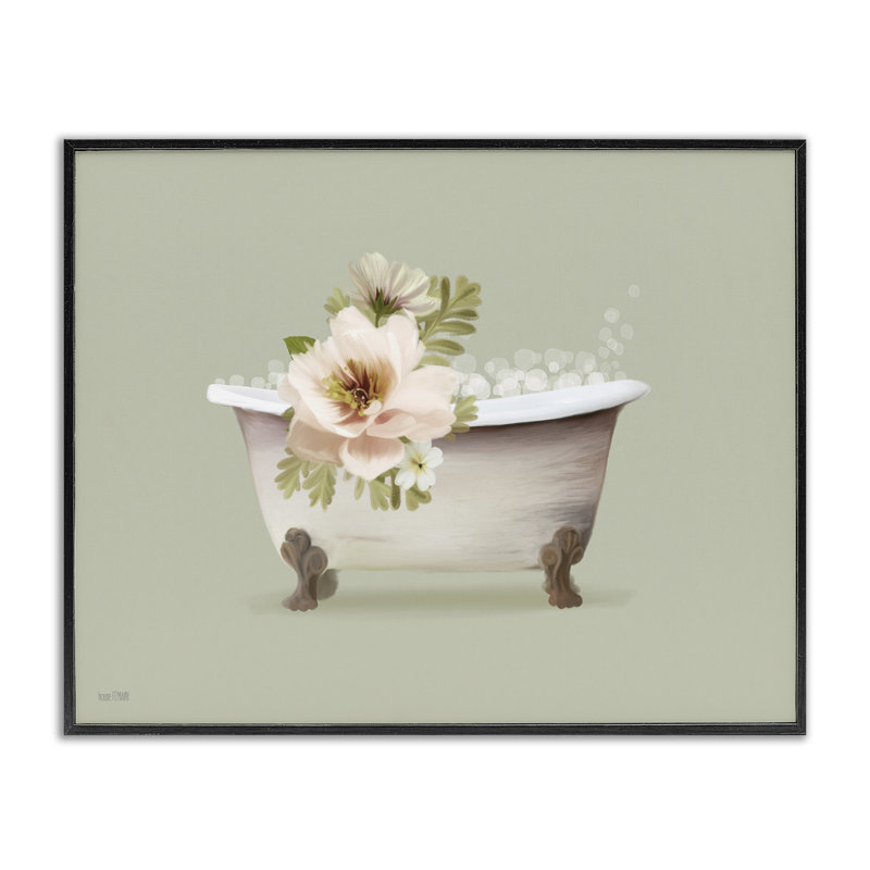 «Soft Blooms Bubble Bath», estampe numérique encadrée par House Fenway, H 24 po x l 30 po, Giclée encadrée noir minuit